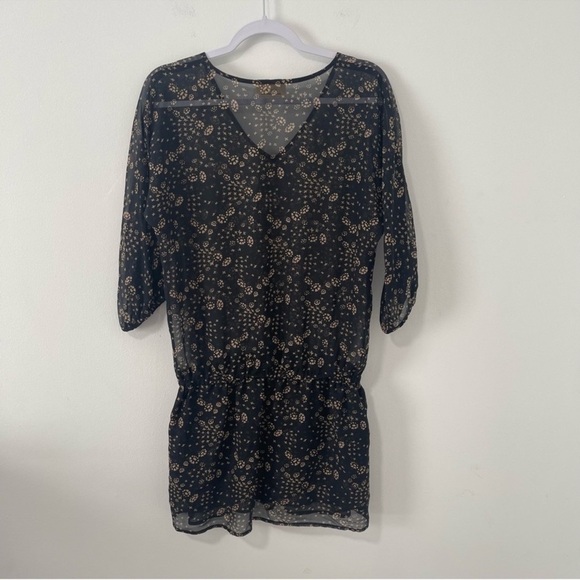 JODI B WISE Black 100% Silk Beach Cover Up Dress Size Medium EUC - Picture 2 of 6